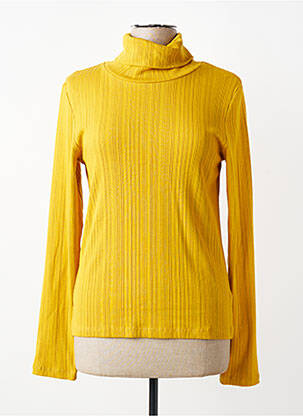 Pull col roulé jaune YUGEN femme