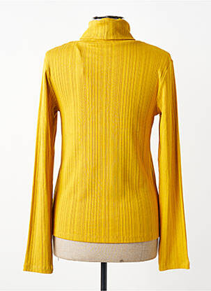 Pull col roulé jaune YUGEN femme