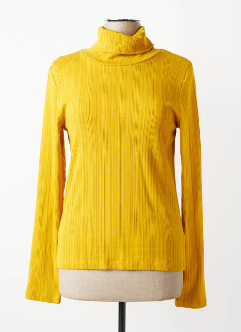 Pull col roulé jaune YUGEN femme
