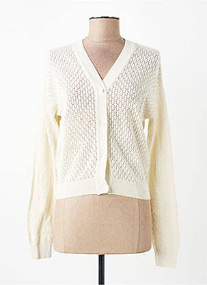 Gilet manches longues beige JACQUELINE DE YONG femme