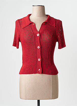 Gilet manches courtes rouge MANGO femme