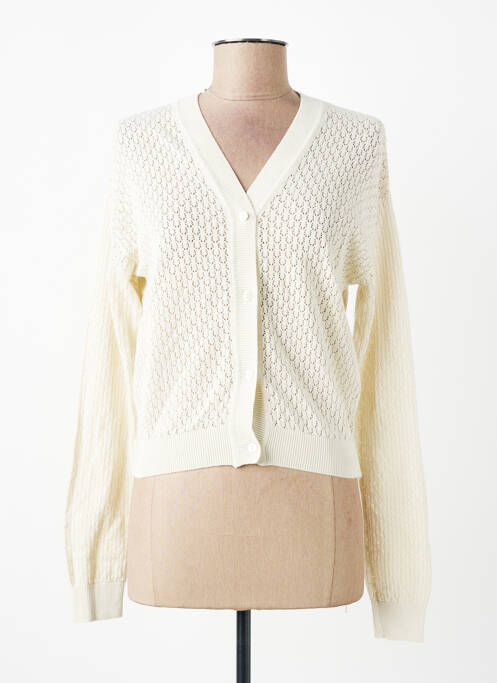 Gilet manches longues beige JACQUELINE DE YONG femme