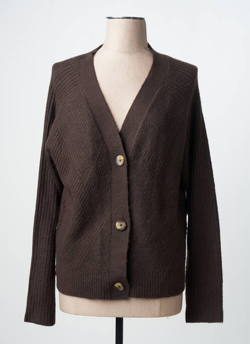 Gilet manches longues marron ONLY femme