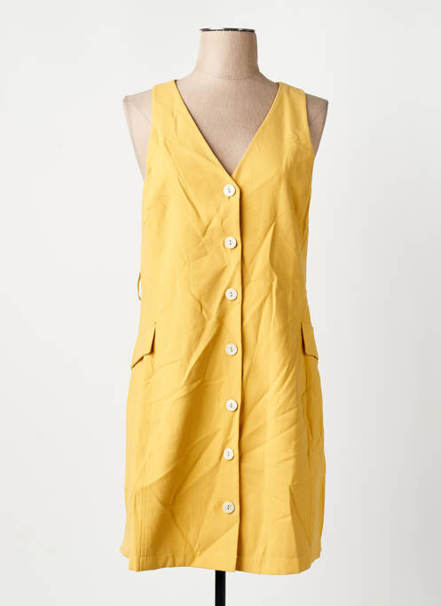 Robe courte jaune MANGO femme