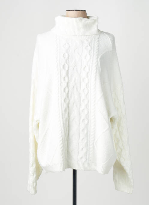 Pull col roulé blanc GUESS femme