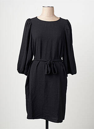 Robe mi-longue manches longues manches longues noir VILA femme
