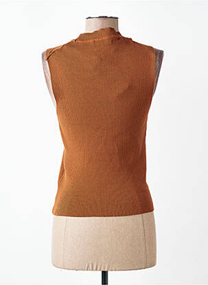 Débardeur col rond sans manche marron ONLY femme