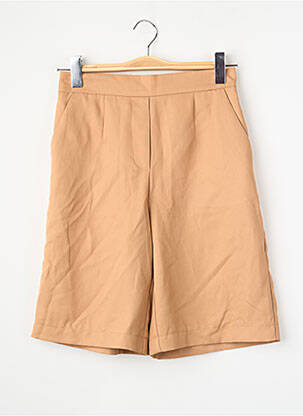 Short coupe droite taille haute marron PIECES femme