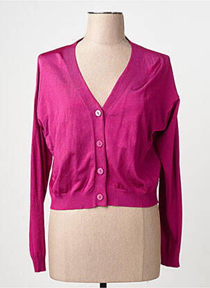 Gilet manches longues rose MANGO femme