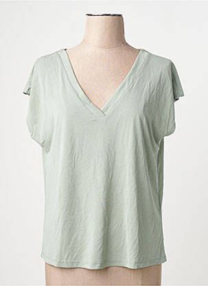 T-shirt col v manches courtes gris ONLY femme