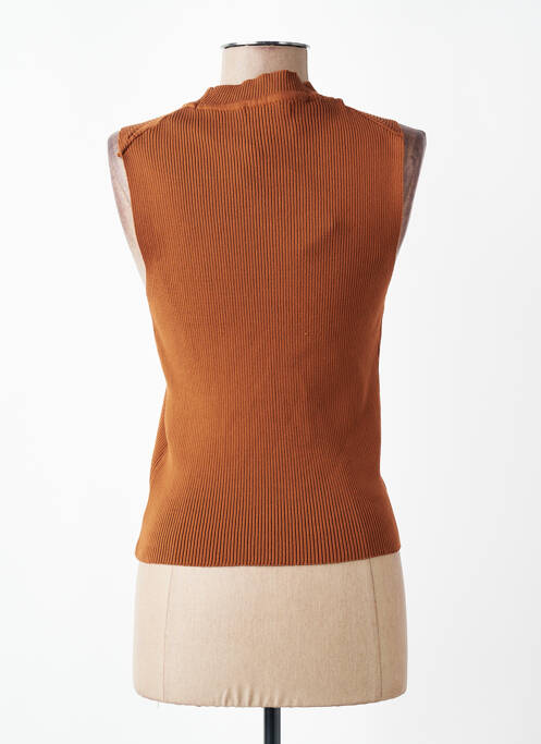 Débardeur col rond sans manche marron ONLY femme