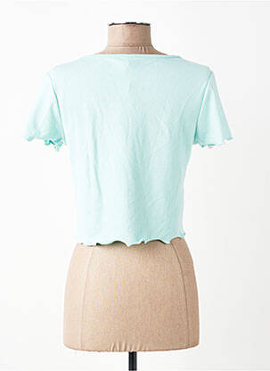 T-shirt col v manches courtes bleu ONLY femme