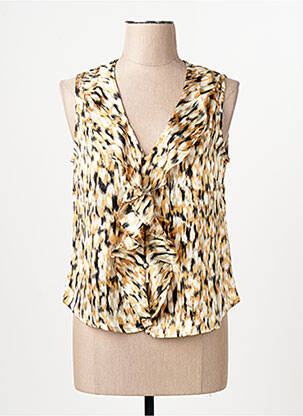 Blouse col v sans manche beige VERO MODA femme