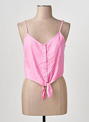 Débardeur col v rose ONLY femme