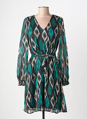 Robe mi-longue col rond vert VERO MODA femme