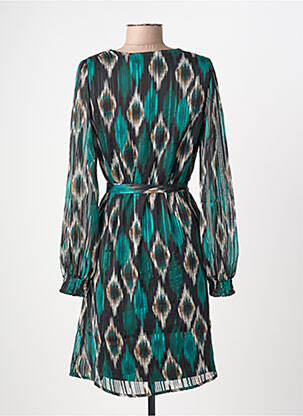 Robe mi-longue col rond vert VERO MODA femme