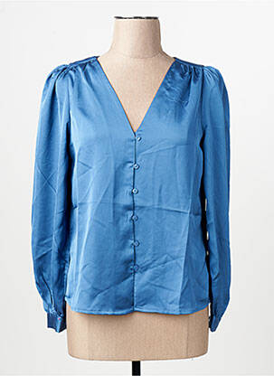 Chemisier coupe droite manches longues bleu VILA femme