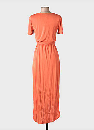Robe mi-longue manches courtes manches courtes orange OBJECT femme