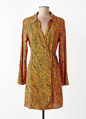 Robe mi-longue orange MANGO femme