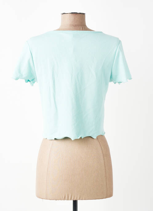 T-shirt col v manches courtes bleu ONLY femme