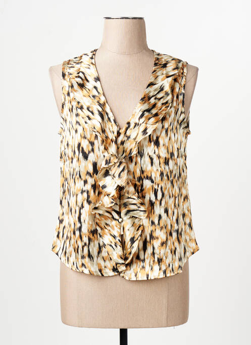 Blouse col v sans manche beige VERO MODA femme