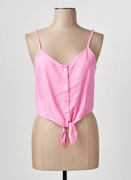 Débardeur col v rose ONLY femme