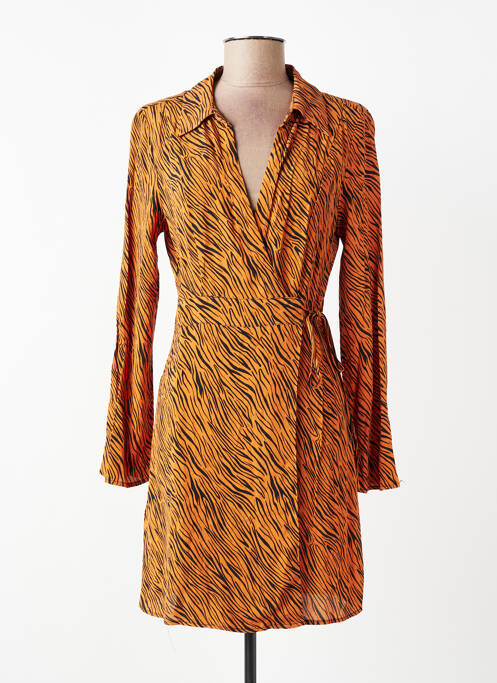 Robe mi-longue orange MANGO femme