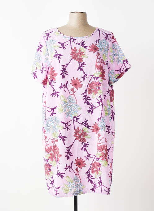 Robe courte manches courtes manches courtes rose CARMAKOMA femme