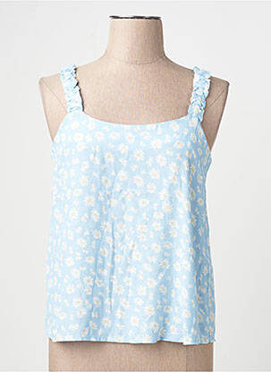 Top col carré bleu ONLY femme