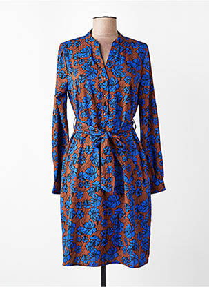 Robe mi-longue manches longues manches longues bleu JACQUELINE DE YONG femme