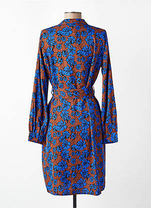Robe mi-longue manches longues manches longues bleu JACQUELINE DE YONG femme