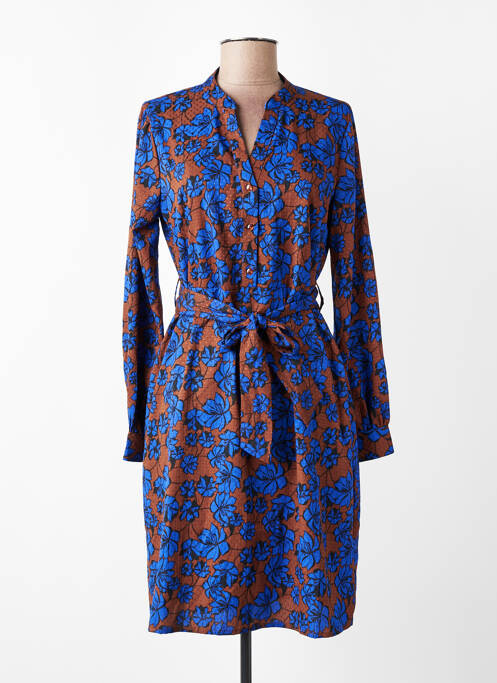 Robe mi-longue manches longues manches longues bleu JACQUELINE DE YONG femme