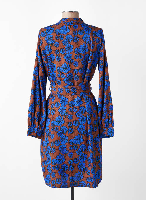 Robe mi-longue manches longues manches longues bleu JACQUELINE DE YONG femme