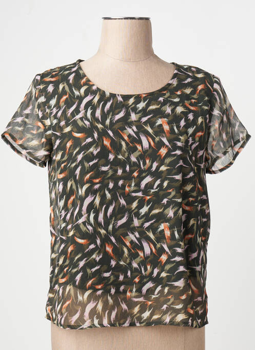 T-shirt col rond vert ONLY femme