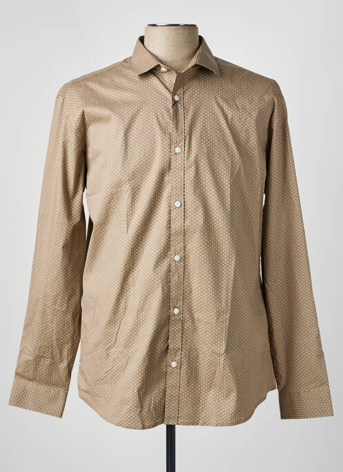 Chemise manches longues marron JACK & JONES homme
