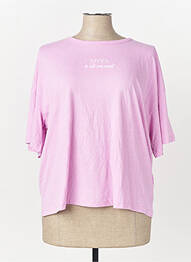 T-shirt col rond manches courtes rose JACQUELINE DE YONG femme