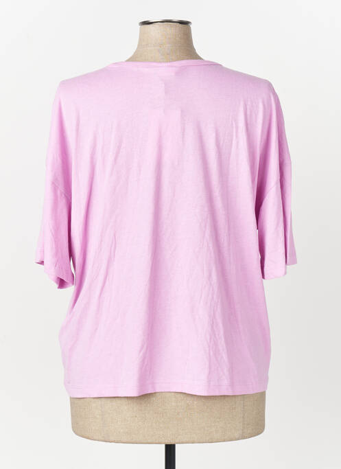 T-shirt col rond manches courtes rose JACQUELINE DE YONG femme