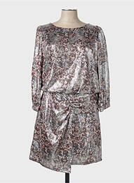 Robe courte argent ASTRID BLACK LABEL femme