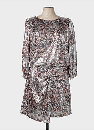 Robe courte argent ASTRID BLACK LABEL femme