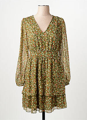 Robe mi-longue manches longues manches longues vert ONLY femme