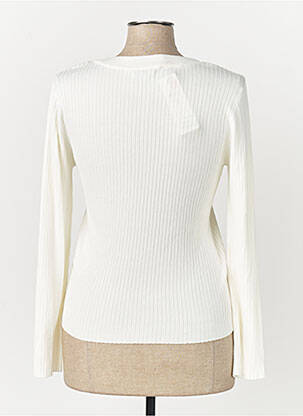 Pull col rond blanc JACQUELINE DE YONG femme