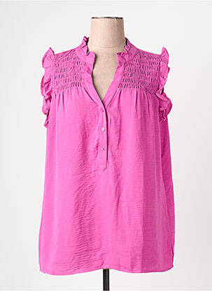 Blouse col v sans manche rose CARMAKOMA femme