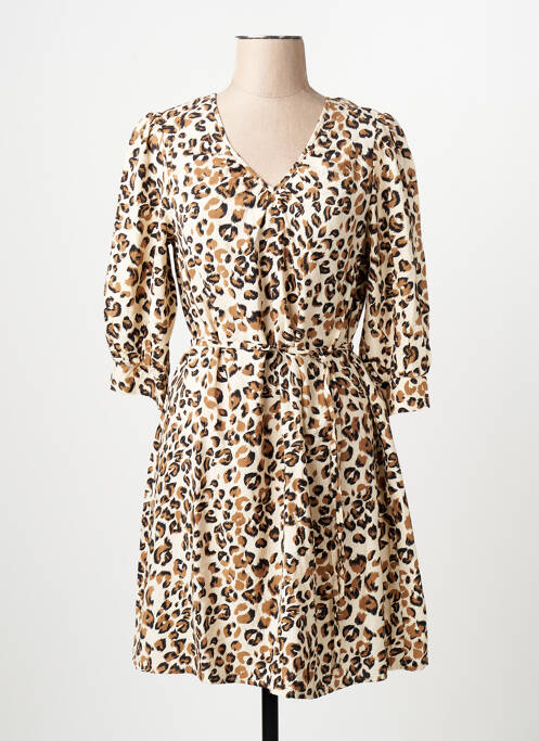 Robe longue manches longues manches longues beige JACQUELINE DE YONG femme