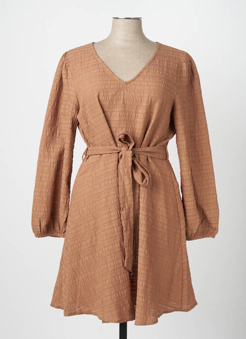 Robe courte marron JACQUELINE DE YONG femme
