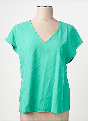 T-shirt col v manches courtes vert VERO MODA femme
