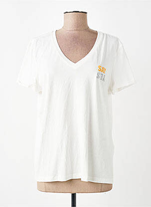 T-shirt col v manches courtes blanc VERO MODA femme