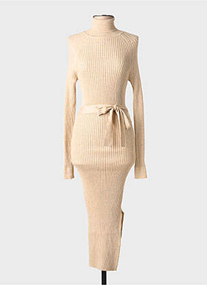 Robe pull beige MANGO femme
