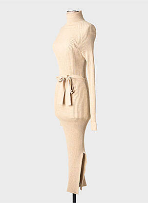 Robe pull beige MANGO femme