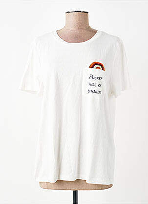 T-shirt col rond manches courtes blanc VERO MODA femme