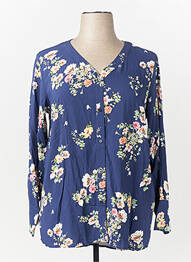 Chemisier coupe droite bleu CARMAKOMA femme